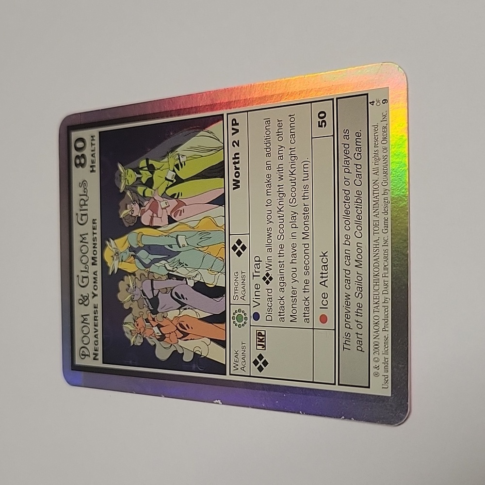 Rare foil metallic holo hologram Sailor Moon Doom & Gloom Girls trading card